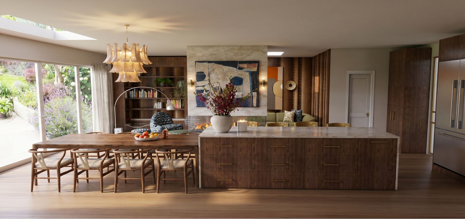 Hampstead dining table and kitchen island render
