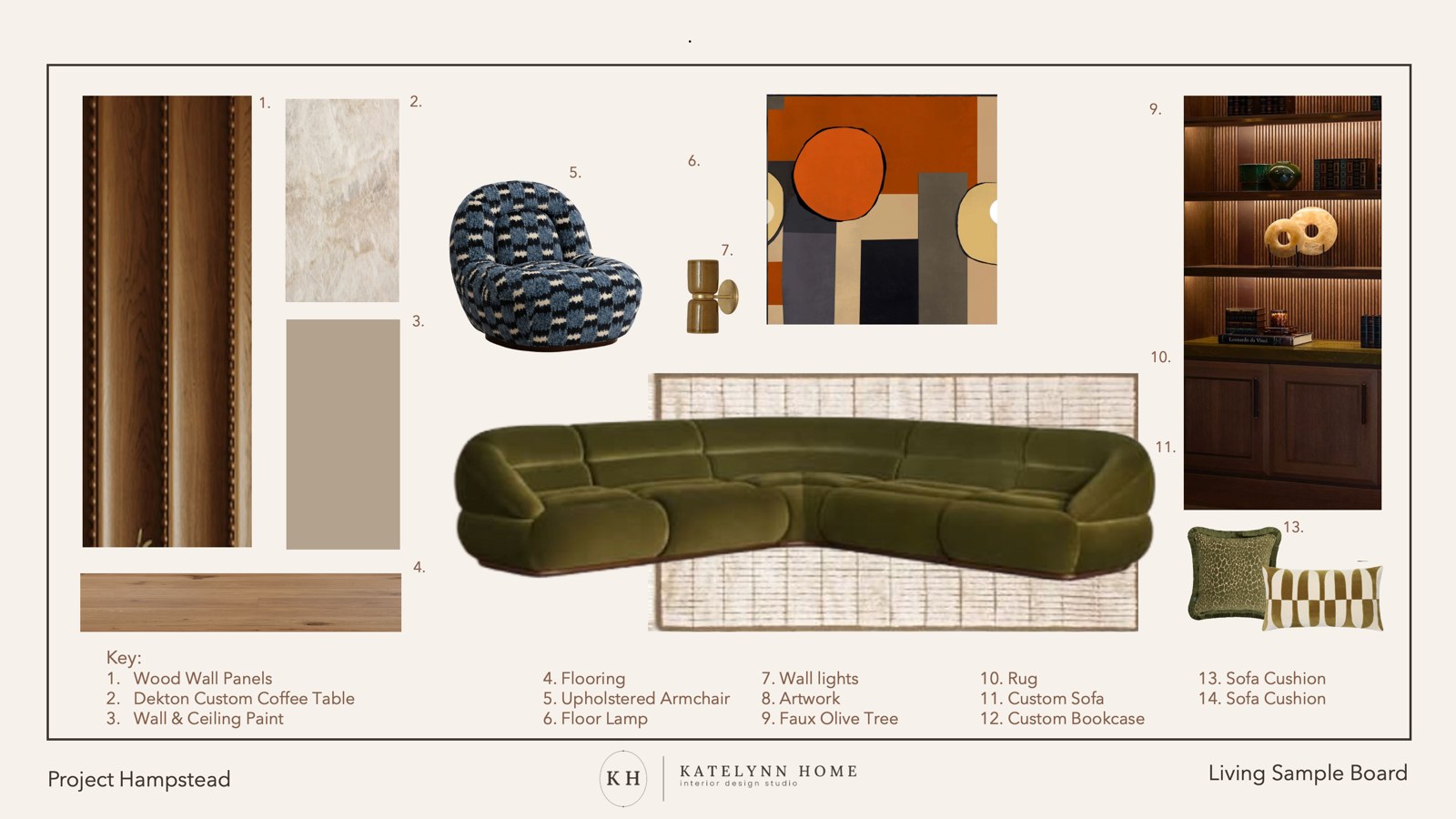 Hampstead living room sample board